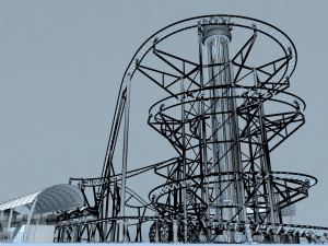 Roller Coaster Drop Tower Rides Modelo 3D