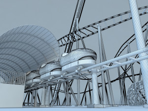 Roller Coaster Drop Tower Rides Modelo 3D