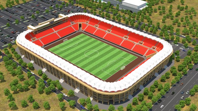 Football Stadium and Car low poly model 3D Модель .c4d .max .obj .3ds .fbx .stl .blend 