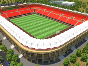 Football Stadium and Car low poly model 3D Модель