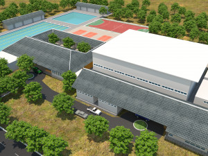 Football Stadium and Car low poly model 3D Модель