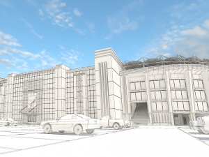 Football Stadium and Car low poly model 3D Модель