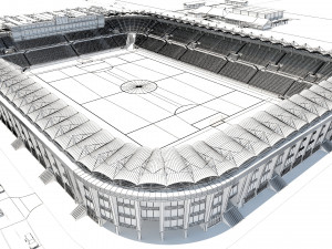Football Stadium and Car low poly model 3D Модель