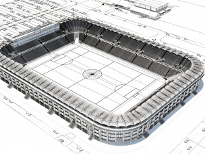 Football Stadium and Car low poly model 3D Модель