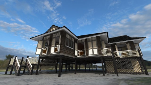 Wood House Low Poly Modello 3D .c4d .max .obj .3ds .fbx .stl .blend 