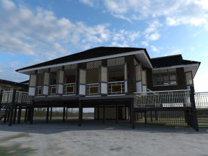Wood House Low Poly Modello 3D