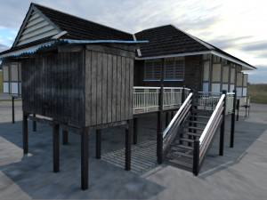 Wood House Low Poly Modello 3D