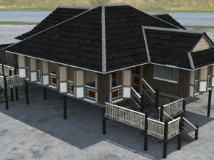 Wood House Low Poly Modello 3D