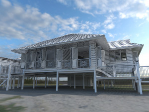 Wood House Low Poly Modello 3D