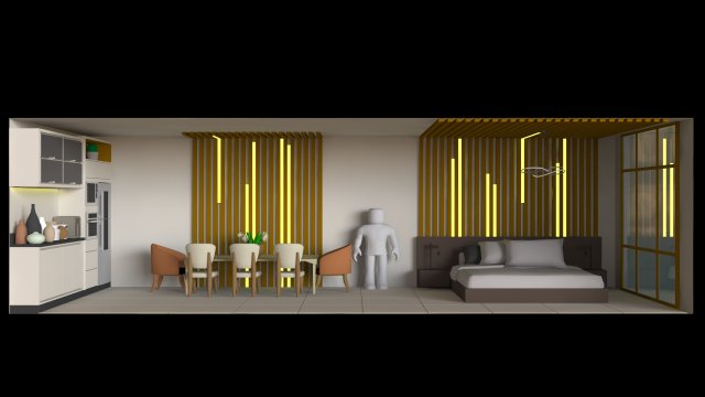 Interior Lowpoly Modelo 3D .c4d .max .obj .3ds .fbx .stl .blend 