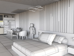 Interior Lowpoly Modelo 3D