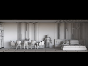 Interior Lowpoly Modelo 3D
