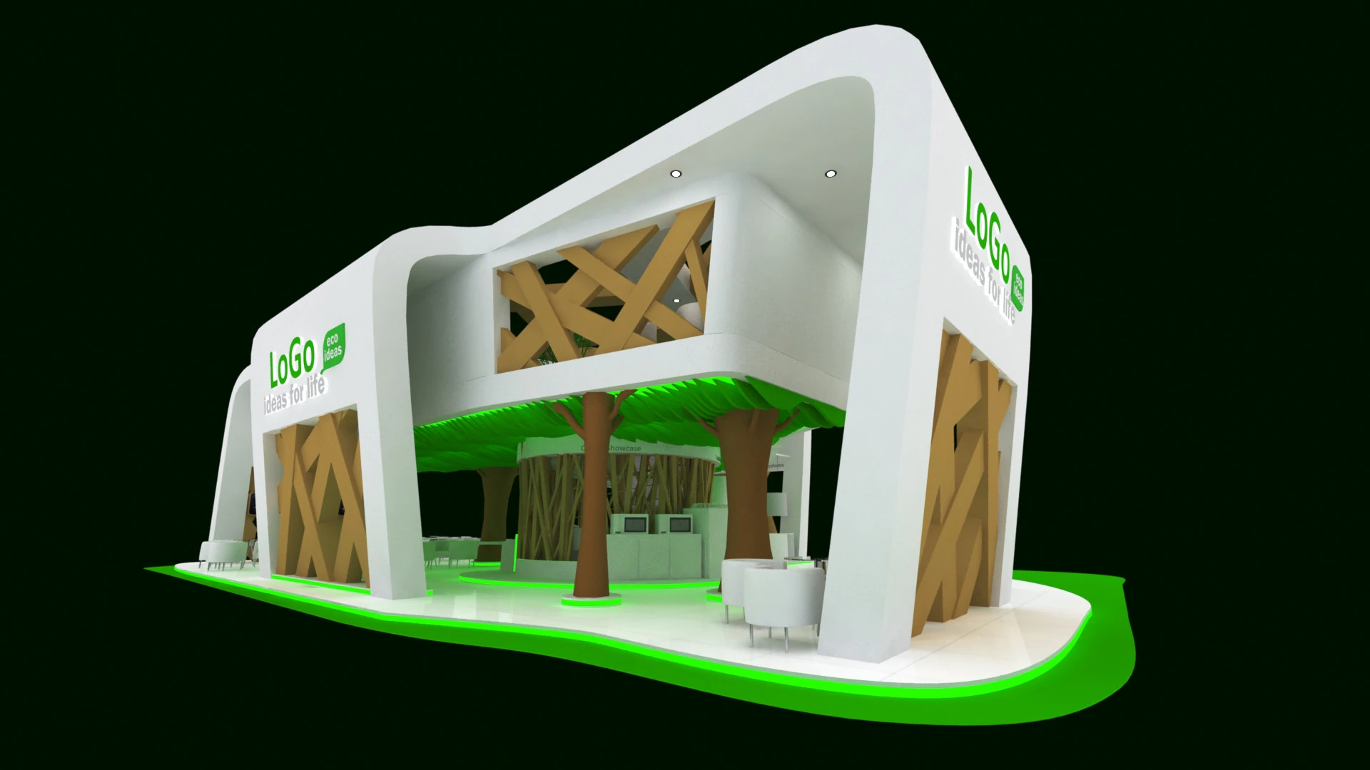 Coffee house exhibition tradeshow booth 3D Model .c4d .max .obj .3ds .fbx .stl .blend 
