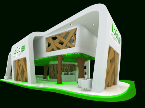 Coffee house exhibition tradeshow booth 3D Model