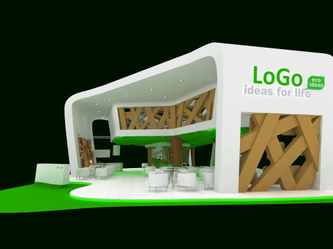 Coffee house exhibition tradeshow booth 3D Модель