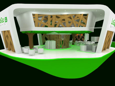 Coffee house exhibition tradeshow booth 3D Model