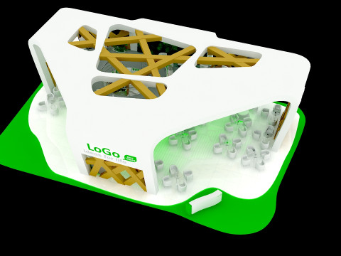 Coffee house exhibition tradeshow booth 3D Модель