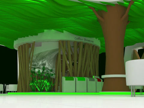 Coffee house exhibition tradeshow booth 3D Model