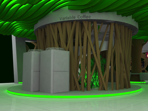 Coffee house exhibition tradeshow booth 3D Модель