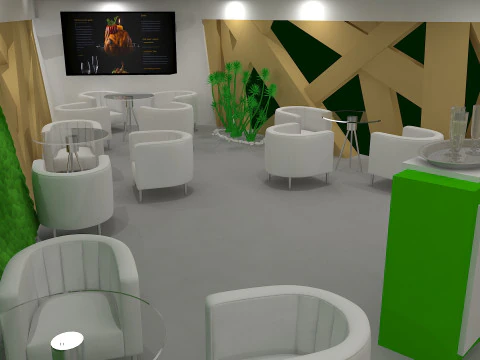 Coffee house exhibition tradeshow booth 3D Model
