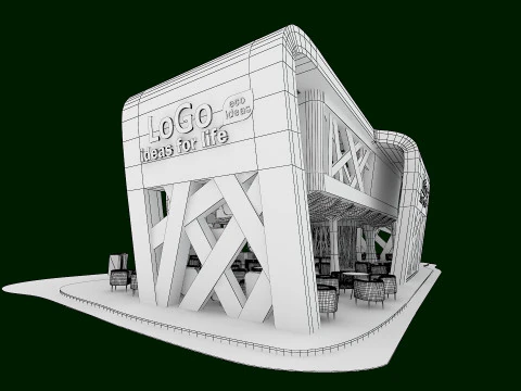 Coffee house exhibition tradeshow booth 3D Model