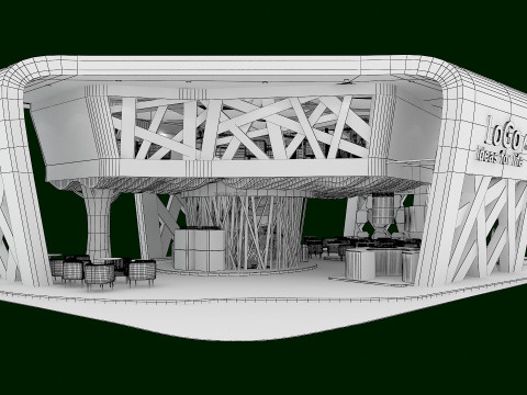 Coffee house exhibition tradeshow booth 3D Модель