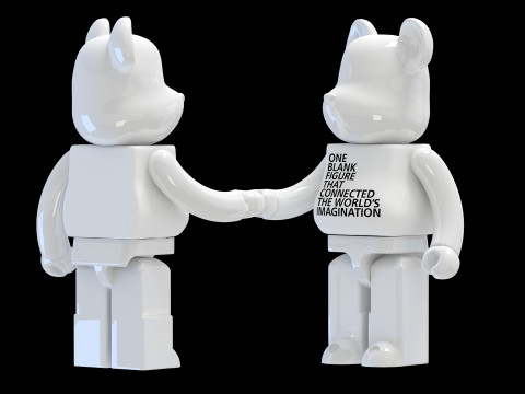BEARBRICK Shake hand 3D Model