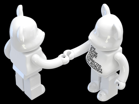 BEARBRICK Shake hand 3D-Modell