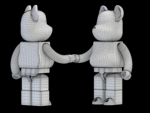 BEARBRICK Shake hand 3D-Modell