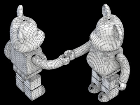 BEARBRICK Shake hand 3D-Modell