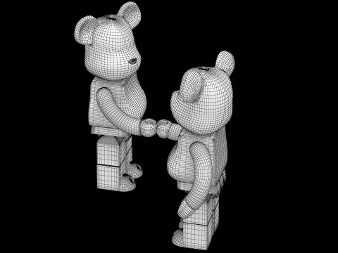 BEARBRICK Shake hand 3D-Modell