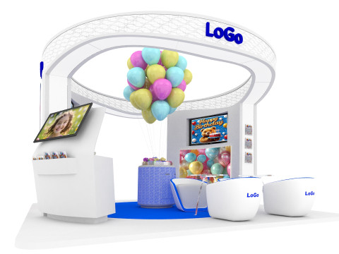 BirthDay 4 x 4 exhibition booth 3D Model