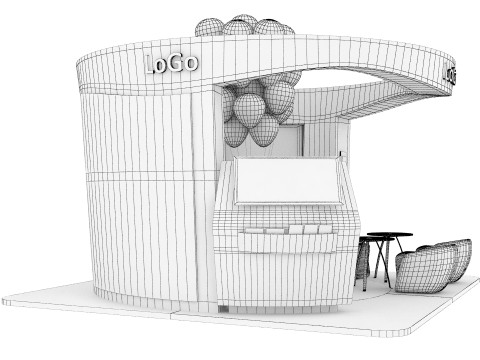 BirthDay 4 x 4 exhibition booth 3Dモデル