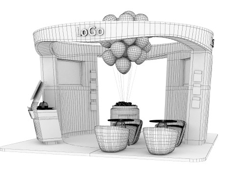 BirthDay 4 x 4 exhibition booth 3Dモデル