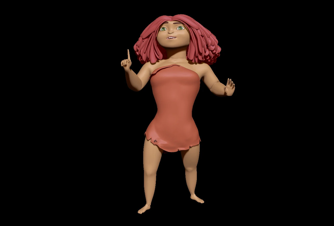 Eep Crood Character 3D Print Model .c4d .max .obj .3ds .fbx .stl .blend 