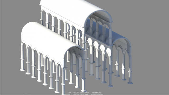 low poly cathedral columns 3D Model .c4d .max .obj .3ds .fbx .stl .blend 