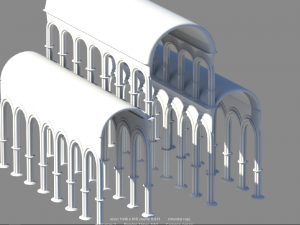 low poly cathedral columns Model 3D