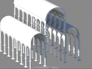 low poly cathedral columns 3D Model