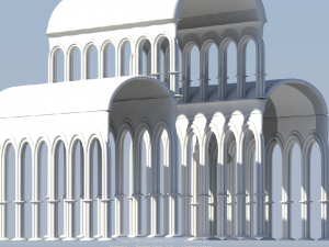 low poly cathedral columns 3D Model