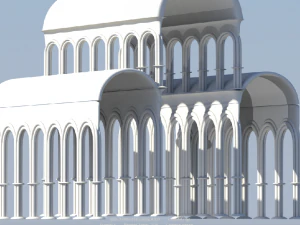 low poly cathedral columns 3D Model