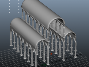 low poly cathedral columns 3D Model