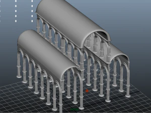 low poly cathedral columns 3D Model