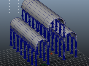 low poly cathedral columns 3D Model