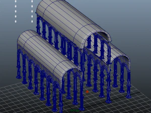 low poly cathedral columns 3D Model
