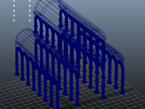 low poly cathedral columns 3D Model