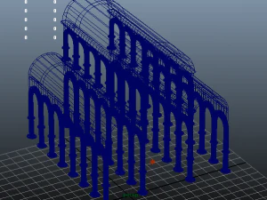 low poly cathedral columns 3D Model