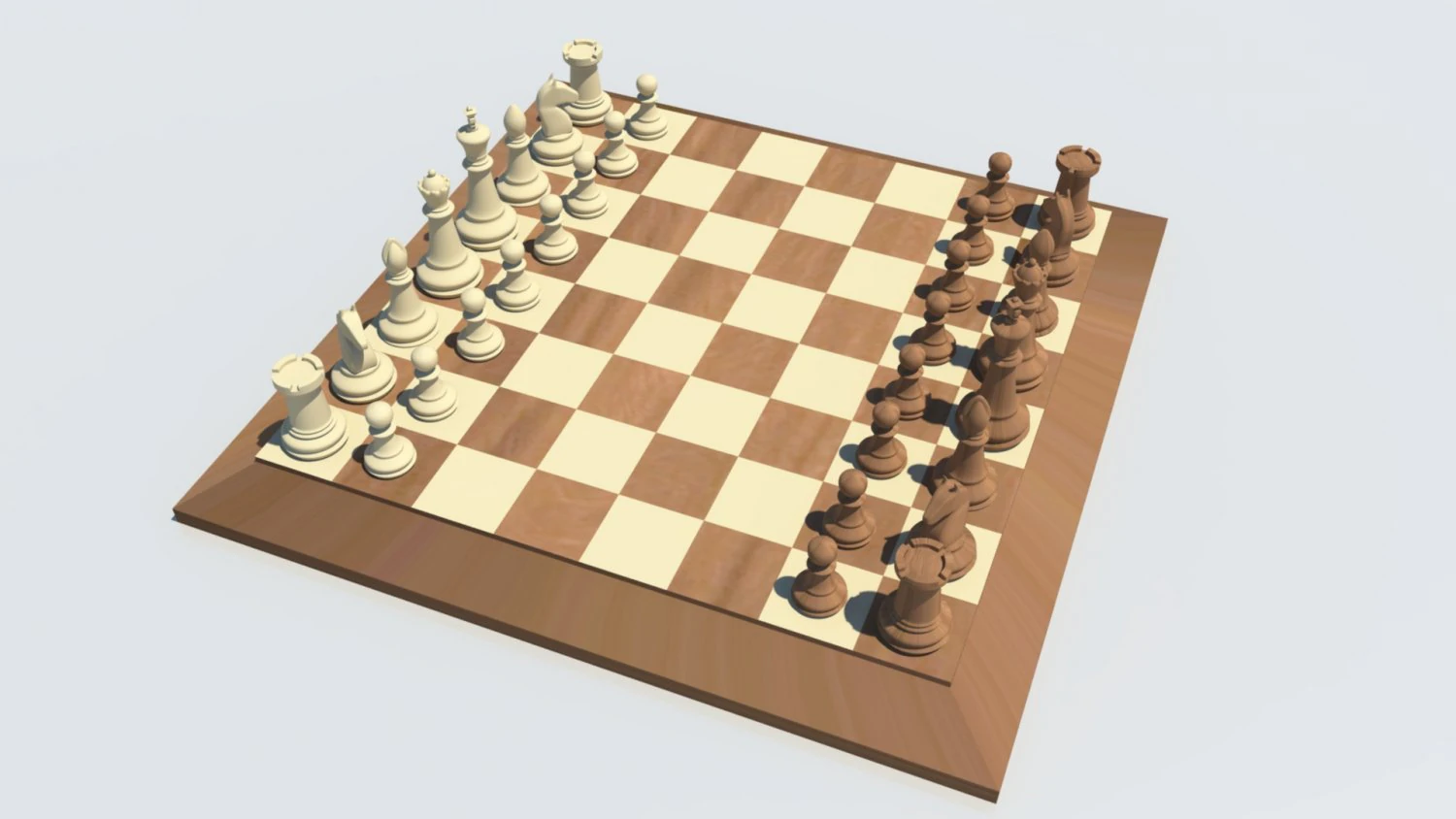 шаховий набір 3D Модель .c4d .max .obj .3ds .fbx .stl .blend 