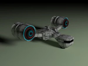 lutador espacial com canh&atilde;o de &iacute;ons Modelo 3D