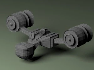 space fighter with ion cannon 3D Model