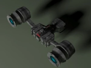 space fighter with ion cannon 3D Model